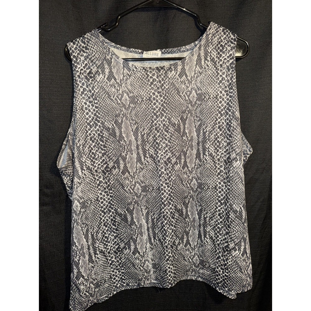 Allure Womens 3X Snakeskin Print Sleeveless Blouse Tank Top Made in USA